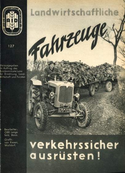 Historisches Bild 02: Titelbild: aid-Heft "Landwirtschaftliche Fahrzeuge verkehrssicher ausrüsten" 