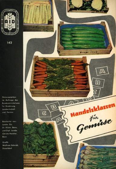 Historisches Bild 06: Titelbild: aid-Heft "Handelsklassen für Gemüse" von 1957