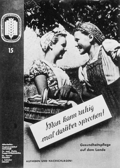 Historisches Bild 07: Titelbild: aid-Heft "Man kann ruhig mal darüber sprechen - Gesundheitspflege auf dem Lande" von 1951