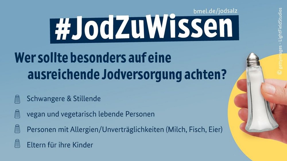 Es werden Personengruppen genannt, die besonders auf eine ausreichende Jodversorgung achten sollten.