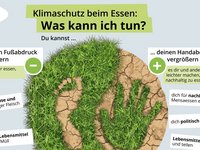 Infografik zum Thema Klimaschutz beim Essen.