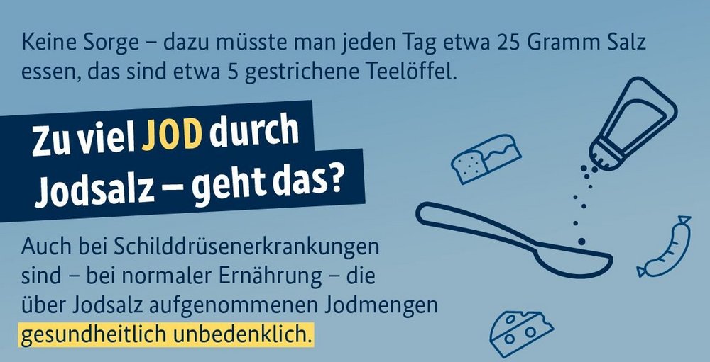 Frage nach zu viel Jod durch Jodsalz wird beantwortet.
