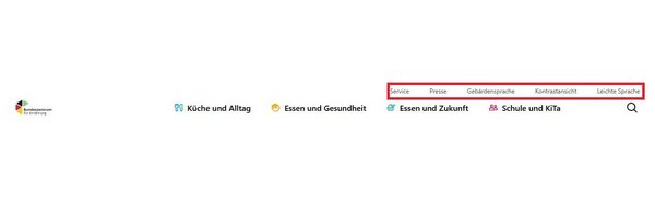 Screenshot der Kopfzeile graue Navigation auf bzfe.de