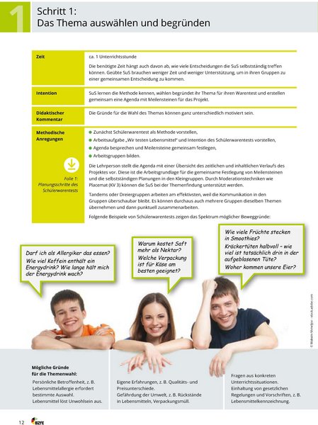 Unterrichtsverlauf: Das Thema auswählen und begründen.