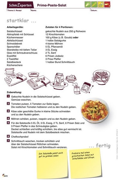 Rezept für einen Prima Pasta Salat.