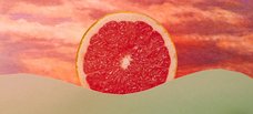 Grapefruit als Sonne