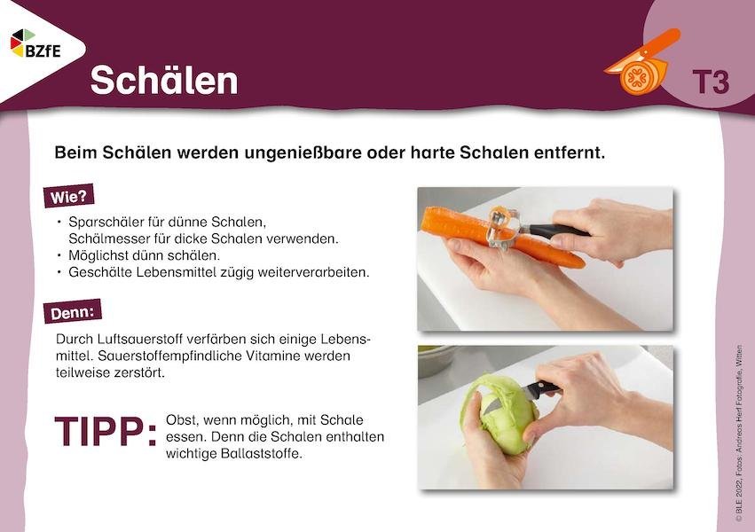 Karteikarte Schälen.