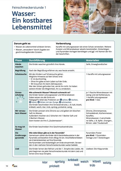 Arbeitsblatt Wasser, ein kostbares Lebensmittel.