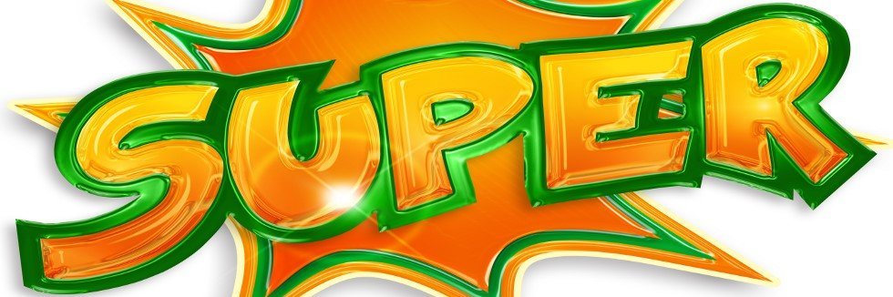das Wort "super" in einer bunten Graffiti Schrift