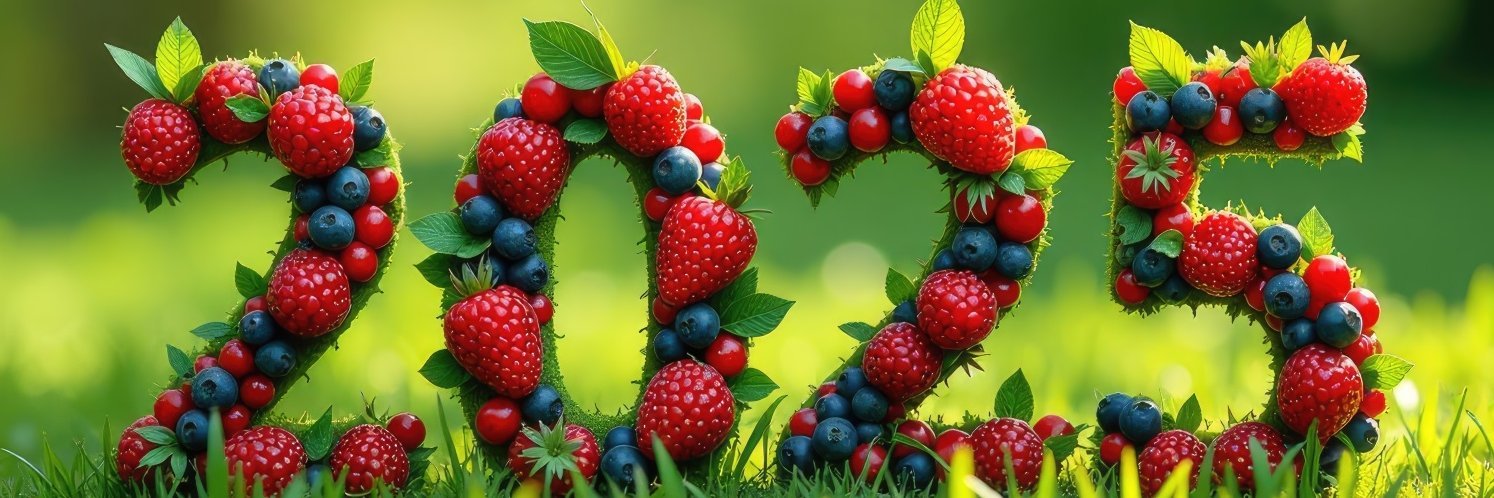 Obst als Jahreszahl 2025 dargestellt