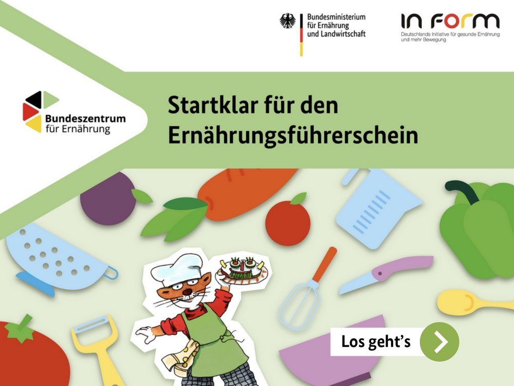 Startseite vom Online-Tutorial zum Ernährungsführerschein.