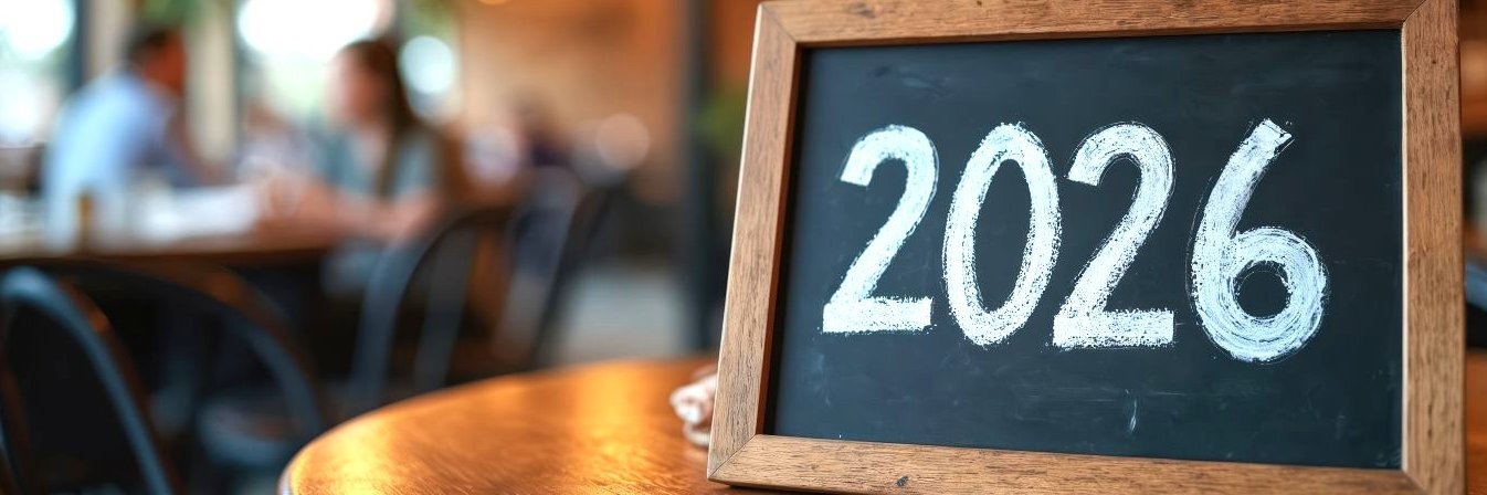 Auf einer Tafel steht 2026