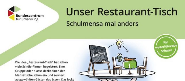 Flyer mit der Abbildung von "Unser Restaurant-Tisch" 