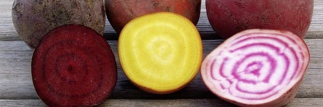 Verschiedenfarbige Rote Bete.
