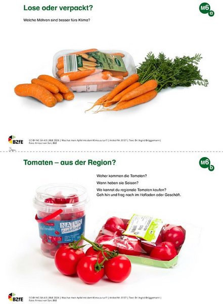Fotokarten aus dem Material Was hat mein Apfel mit dem Klima zu tun. 