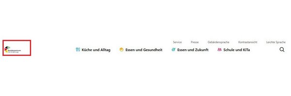 Screenshot der Kopfzeile auf bzfe.de mit markiertem Logo