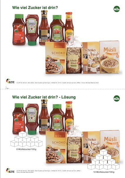 Prduktbeispiele aus dem Material dem Zucker auf der Spur.
