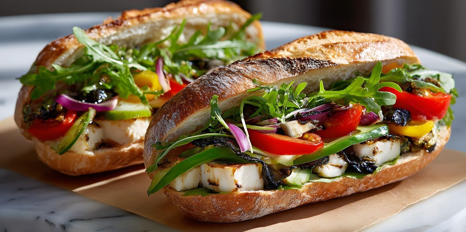 Zwei mit buntem Gemüse belegte Brötchen.. Artikel "Weniger Zucker, Fette und Salz" öffnen.