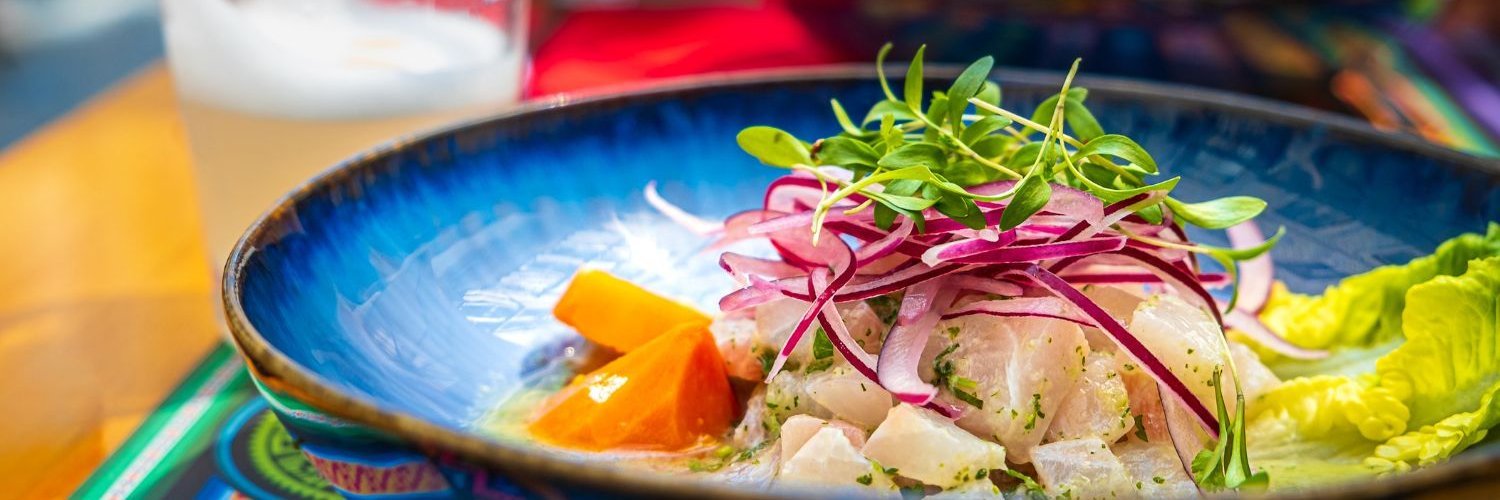 Ceviche-Teller nach peruanischer Art.