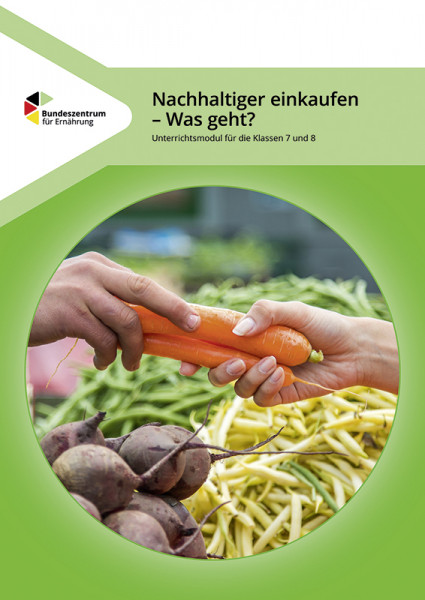 Titelblatt des Bausteins "Nachhaltiger einkaufen"