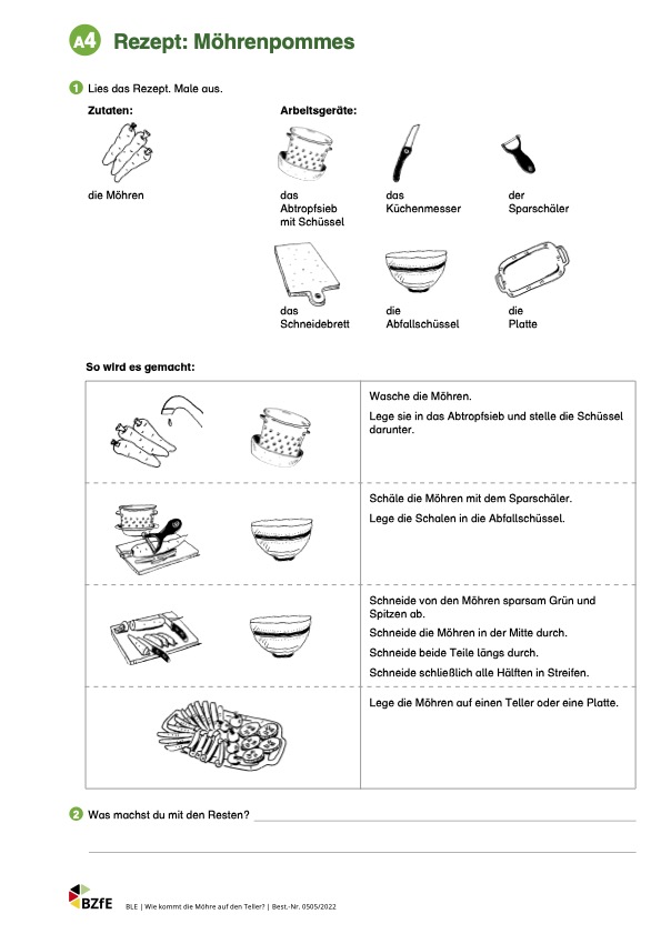 Auszug aus dem Unterrichtsmaterial "Wie kommt die Möhre auf den Teller?"