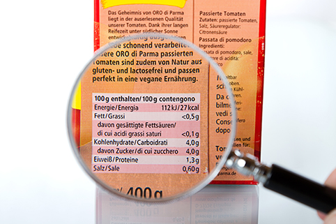 Bild: Lebensmittel-Etikett.