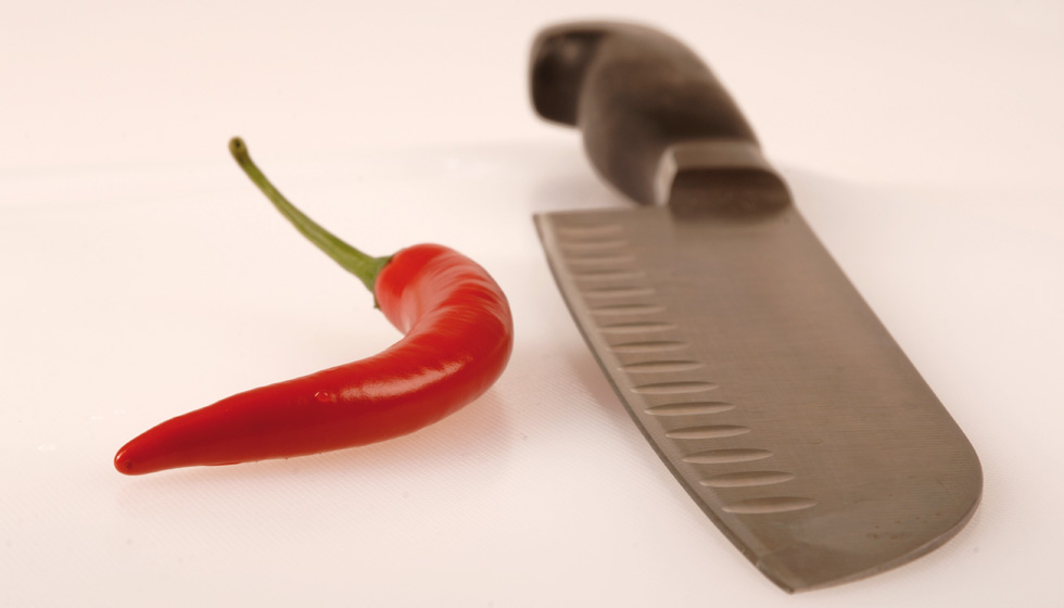 Chili mit Messer