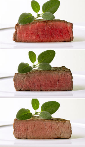 Steak verschiedene Garstufen