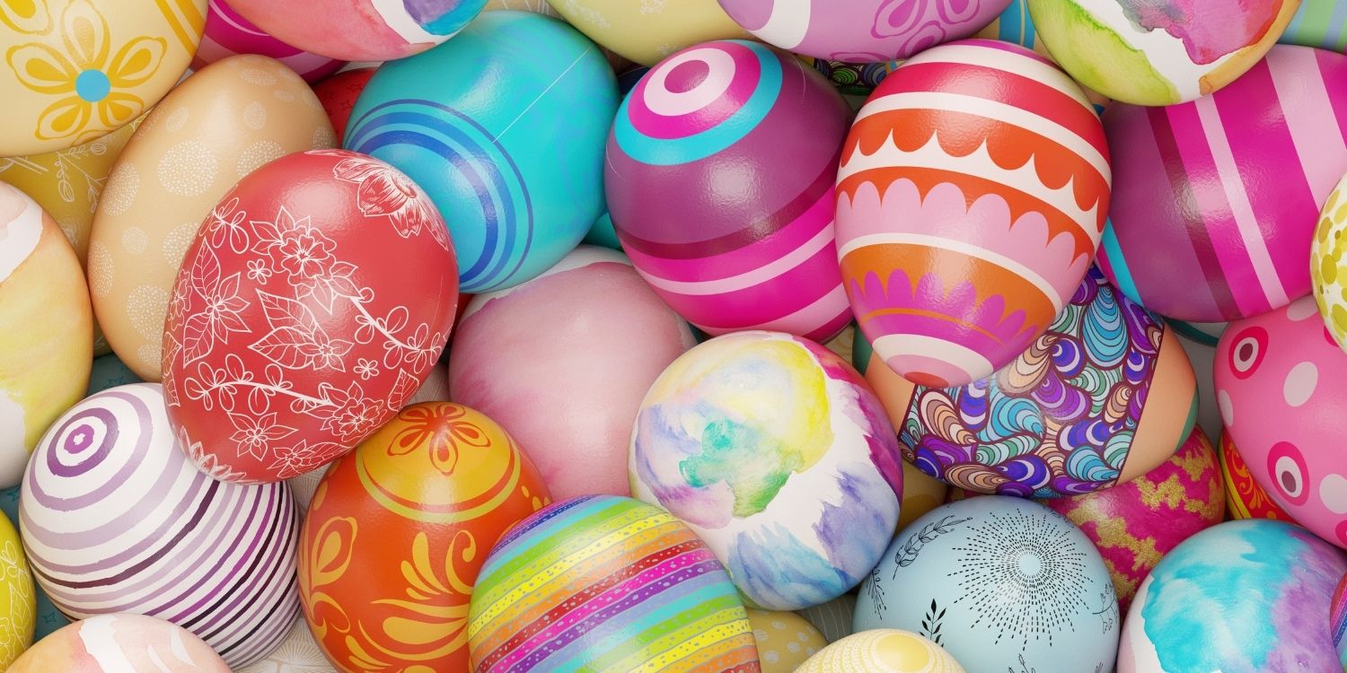 Die Bildfläche ist ausgefüllt mit unterschiedlich bemalten, farbigen Ostereiern.. Artikel "Wie viel Jod liefern Ostereier?" öffnen.